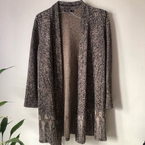 ❤️Nic+Zoe Long Line Brown Open Cardigan Size PS